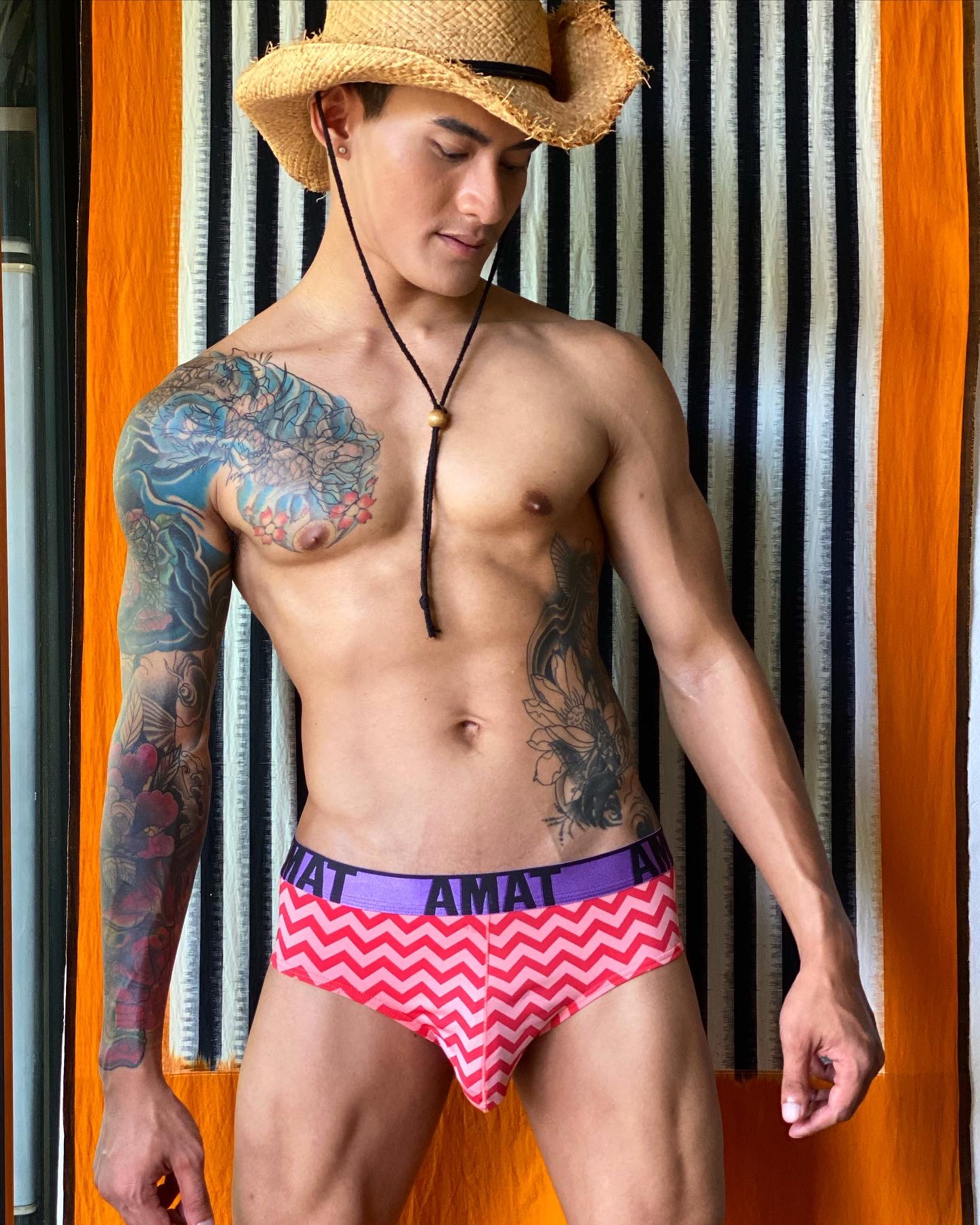 Amat Underwear รุ่น Jigsaw-  กางเกงชั้นในผู้ชาย ทรงบิกินี่ สีชมพู