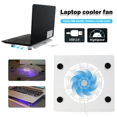 Laptop Cooling Pad Fan Gaming Laptop Cooler Stand Portable with Blue LED Lights Notebook Stable Chill Mat USB Powered Fast Heat Dissipation Laptop Cooling Fans Laptop Cooler Notebook Cooler Laptop Cooler Stand