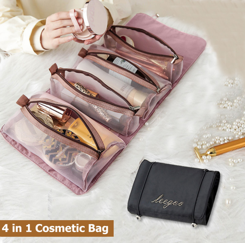 กระเป๋าเครื่องสำอางกระเป๋าเก็บความจุขนาดใหญ่ถุงเก็บอุปกรณ์อาบน้ำแขวนกระเป๋าเดินทางพับได้แบบพกพากระเป๋าแต่งหน้าอเนกประสงค์ล้างกระเป๋ากระเป๋าใส่เครื่องสำอางค์กระเป๋าเก็บของ Maytto Cosmetic Bags Detachable Makeup Bags Toiletries Storage Bag