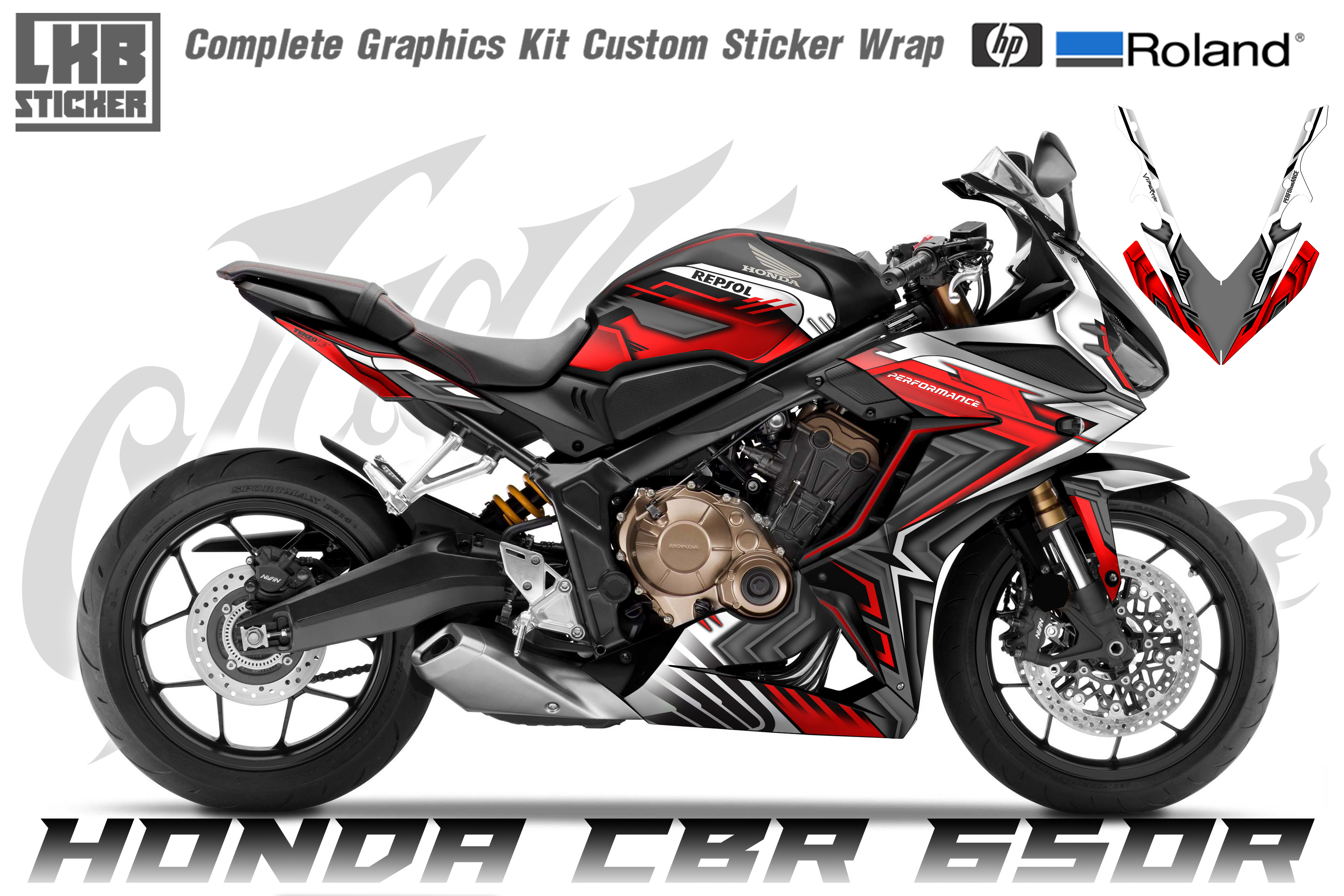 สติ๊กเกอร์แต่งลายรถ Honda Cbr 650R 2019 - 2023 ลาย LKB RACING V.1 ...