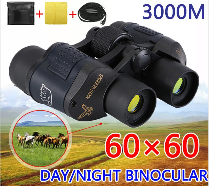 กล้องส่องทางไกลล่าสัตว์กลางวัน/กลางคืน HD 60x60 5-3000 m กล้องโทรทรรศน์กันน้ำพิกัด