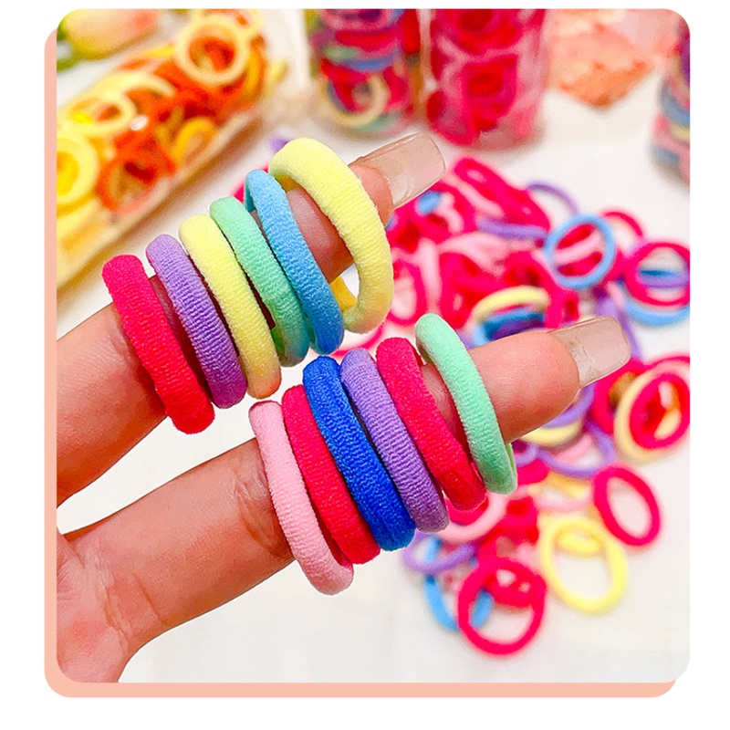 100 Cái/hộp Dây Chun Buộc Tóc đuôi Ngựa