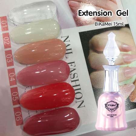 Bikamei Builder Gel เจลต่อเล็บ แบบขวด 15ml. ตัวใหม่ เนื้อดีมาก ทำง่าย