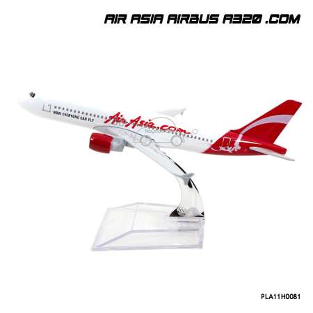 Naynaeshop โมเดลเครื่องบิน AIR ASIA AIRBUS A320 .COM สีขาว (16 cm)