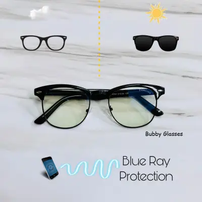 Bubby Glasses แว่นตากรองแสงสีฟ้า ออกแดดเปลี่ยนสี รุ่น 754