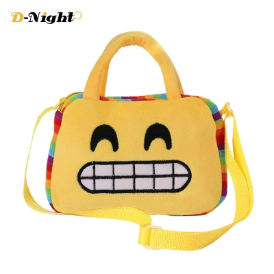 D-Night Emoji Plush Shoulder Bag Cute Emoji Figure Plush Crossbody Bag Emoticon Gifts for Children Girls