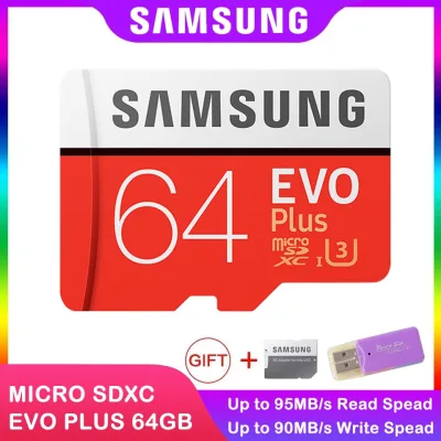 เมมโมรี่การ์ด SAMSUNG Micro SDXC 64GB Class 10 EVO Plus (U3 95MB/s.) เมมโมรี่การ์ด ความจุ64GB memory card การ์ดหน่วยความจำ