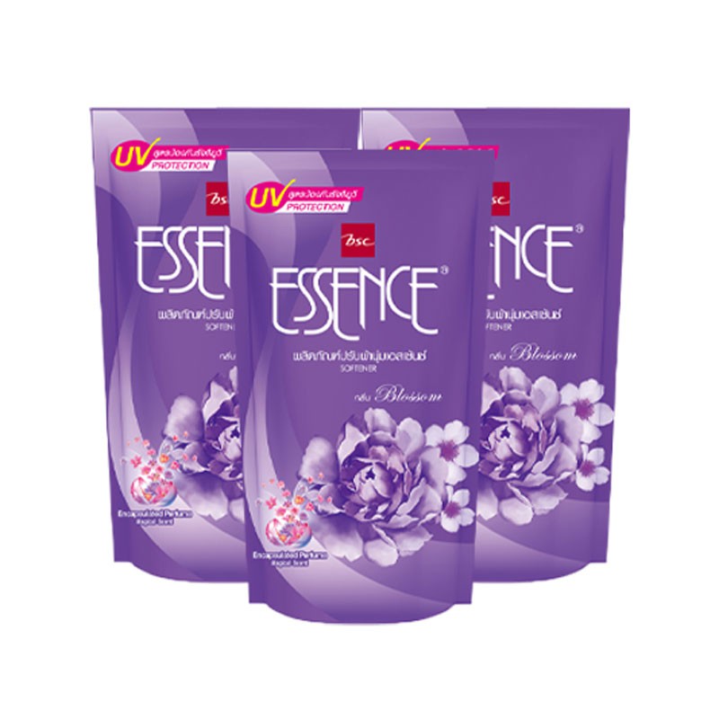 Essence ผลิตภัณฑ์ปรับผ้านุ่มเอสเซ้นซ์ยูวี กลิ่นบลอสซั่ม 600 มล. แพ็ค 3 ถุง