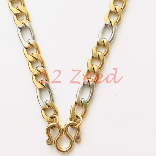 สร้อยคอห้อยพระ 2 กษัตริย์ ลายแบนเค 3:1 ขนาด 7.5 มิล งานทองเลเซอร์ สแตนเลสแท้ 100% สร้อยห้อยพระ สร้อยสวมคอ เครื่องประดับ stainless steel necklace