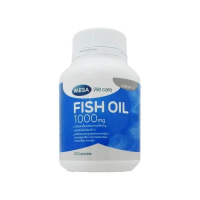 Mega FISH OIL 1000mg 30 CAP ผลิตภัณฑ์เสริมอาหารน้ำมันปลา 1000 มก.