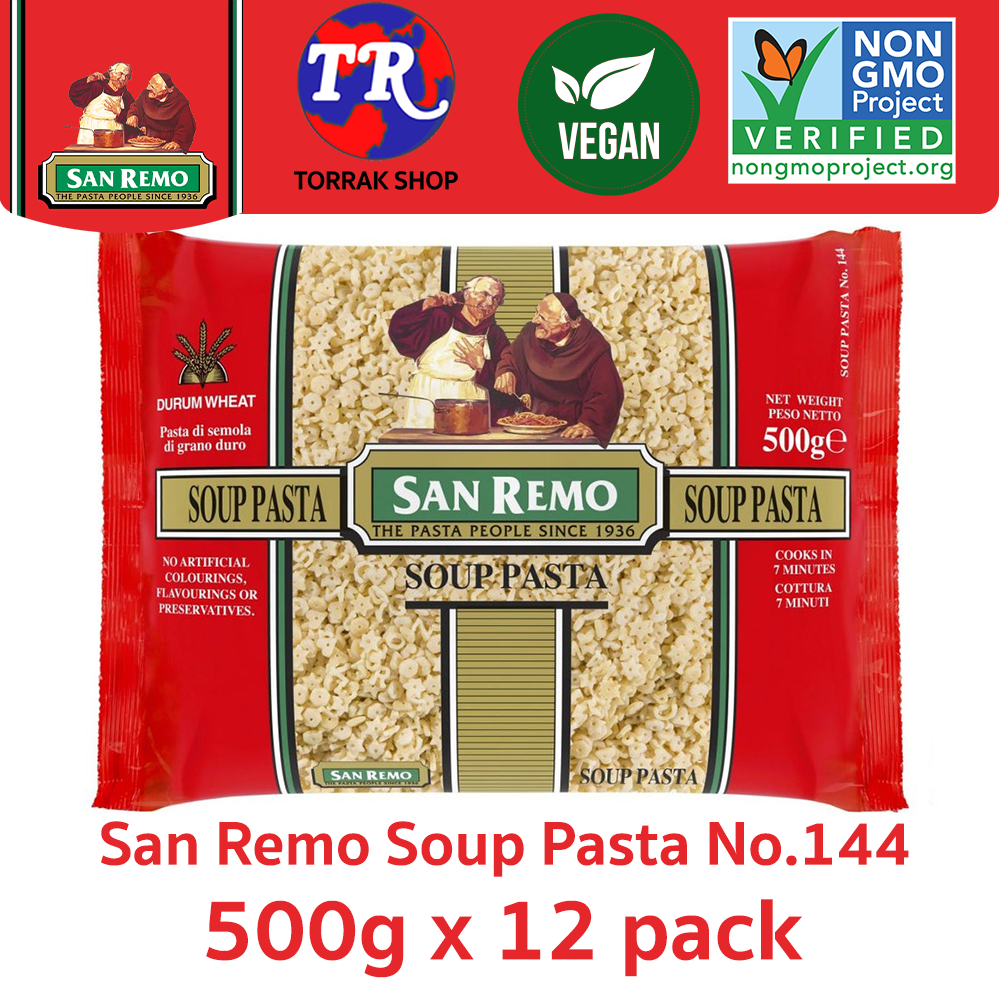 San Remo Soup Pasta No.144 ซาน รีโม่ เส้นพาสต้า เบอร์ 144 500g x 12 pack