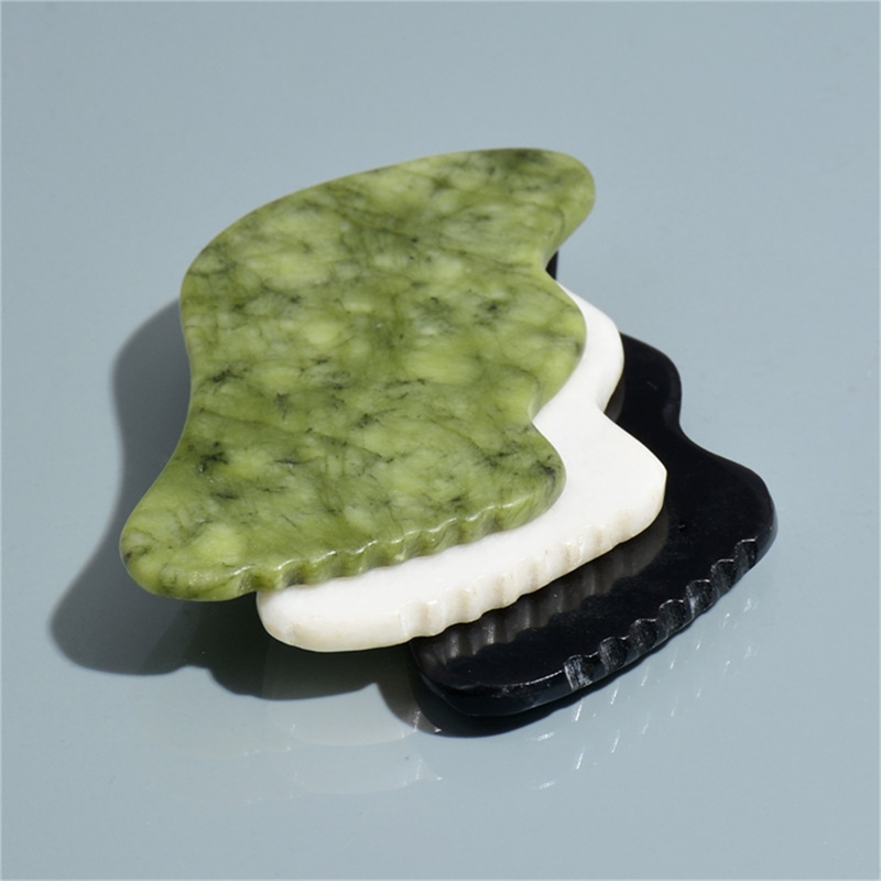 1Pcs Gouache Scraper White Jade Gua Sha Board Natural Stone Scraping
