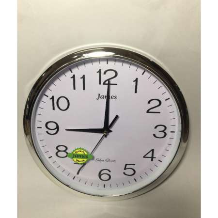 นาฬิกาเเขวนขอบสีเงิน ทรงกลม อเนกประสงค์