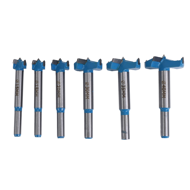 Forstner Drill Bit Set,15-40mm 6 Pcs Carbide Forstner Bits High Speed ...