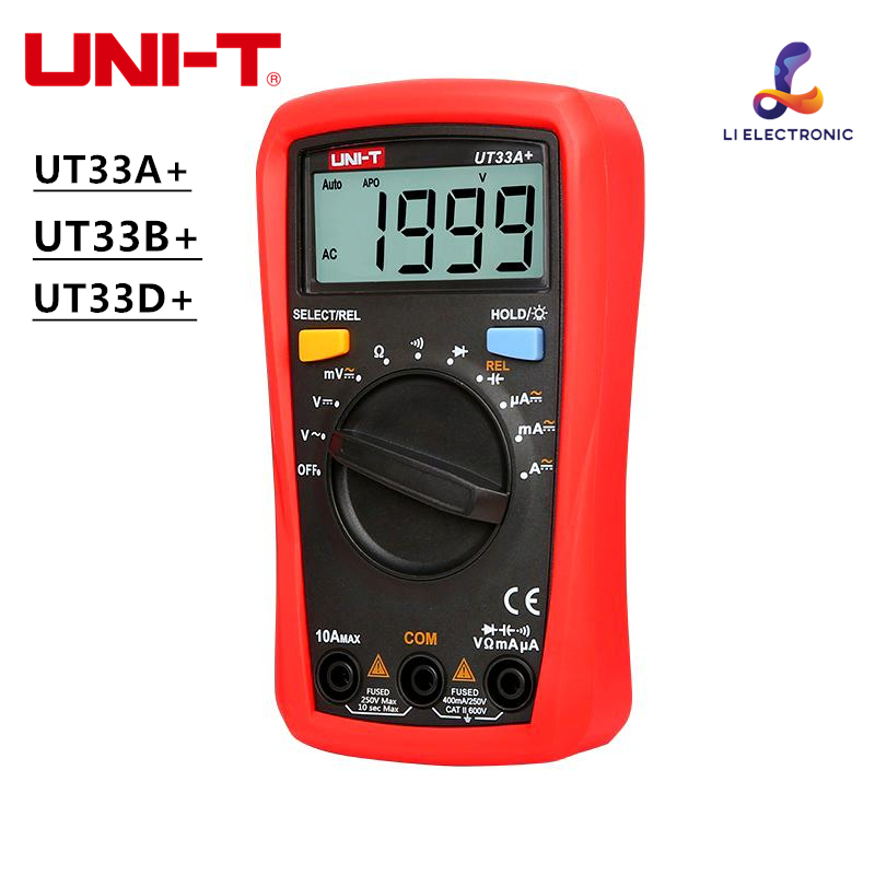 UNI-T UT33A+/UT33B+/UT33C+/UT33D+ Palm Size Multimeter; Resistance/Capacitance/Temperature/NCV Test, Backlight