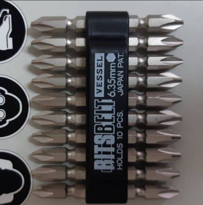 VESSEL Screwdriver Bits set 10 pcs ชุดดอกไขควงลม 10/ชุด หัวแฉก 2 ข้าง