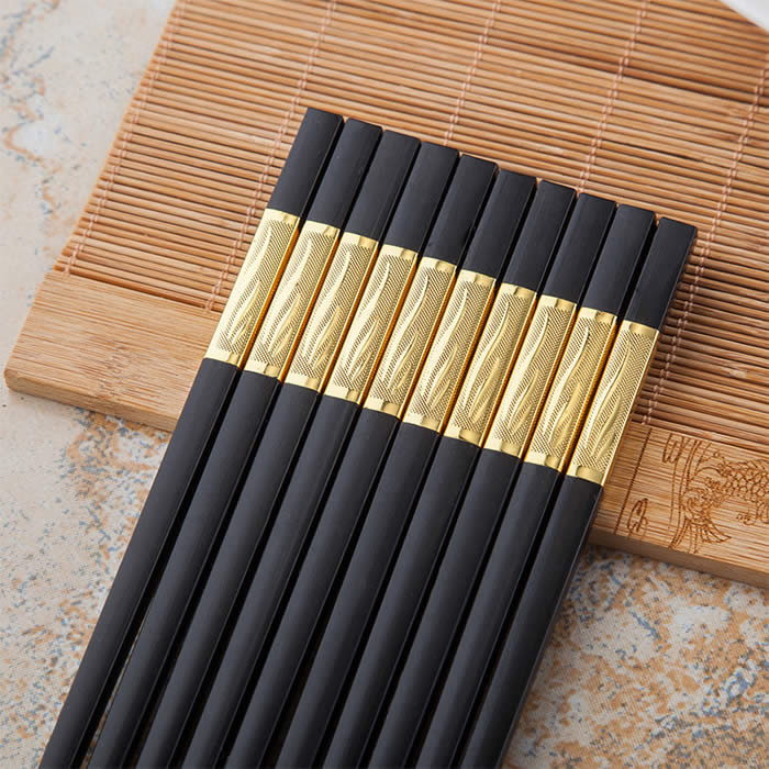 ตะเกียบเกาหลี ตะเกียบไม้ Fiberglass Alloy Reusable Chopsticks 10 Pairs Japanese Korean Chopsticks ตะเกียบญี่ปุ่น ช้อนส้อมเกาหลี
