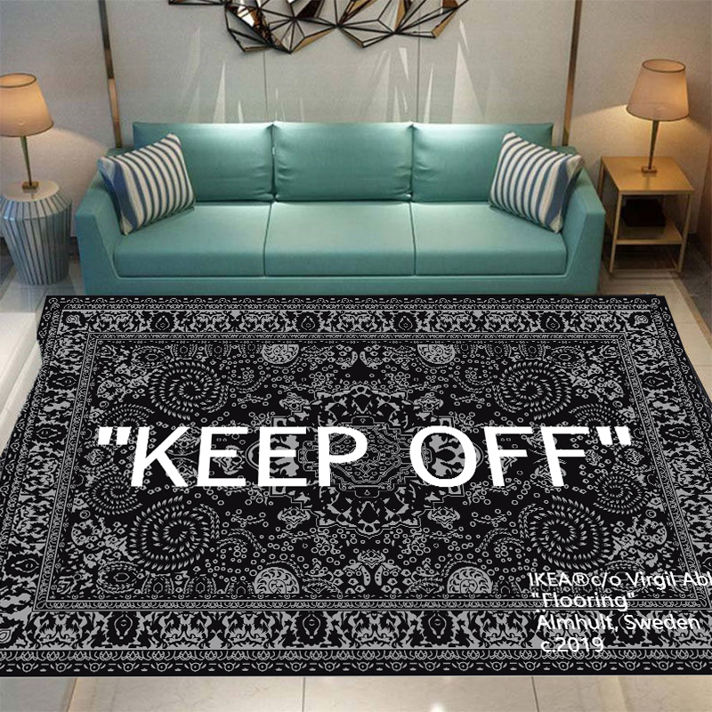 KEEP OFF Floor Carpet White and Black Modern Butterfly Area Rug for ...