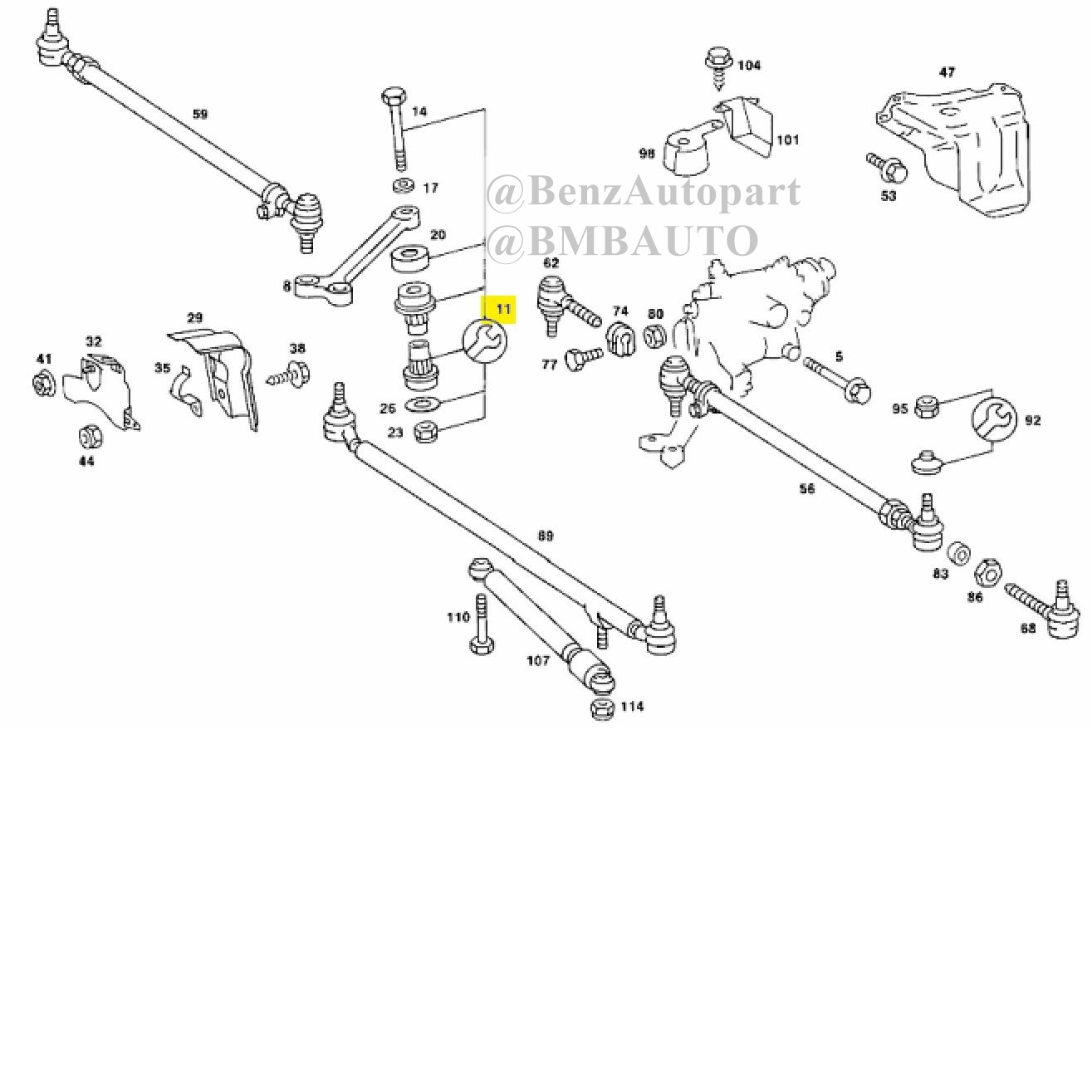 Cutter W201 BENZ บูชขาไก่ บูชกล้องยา W201 190E เบอร์ 201 460 00 50 CARDBURNE - MixASale