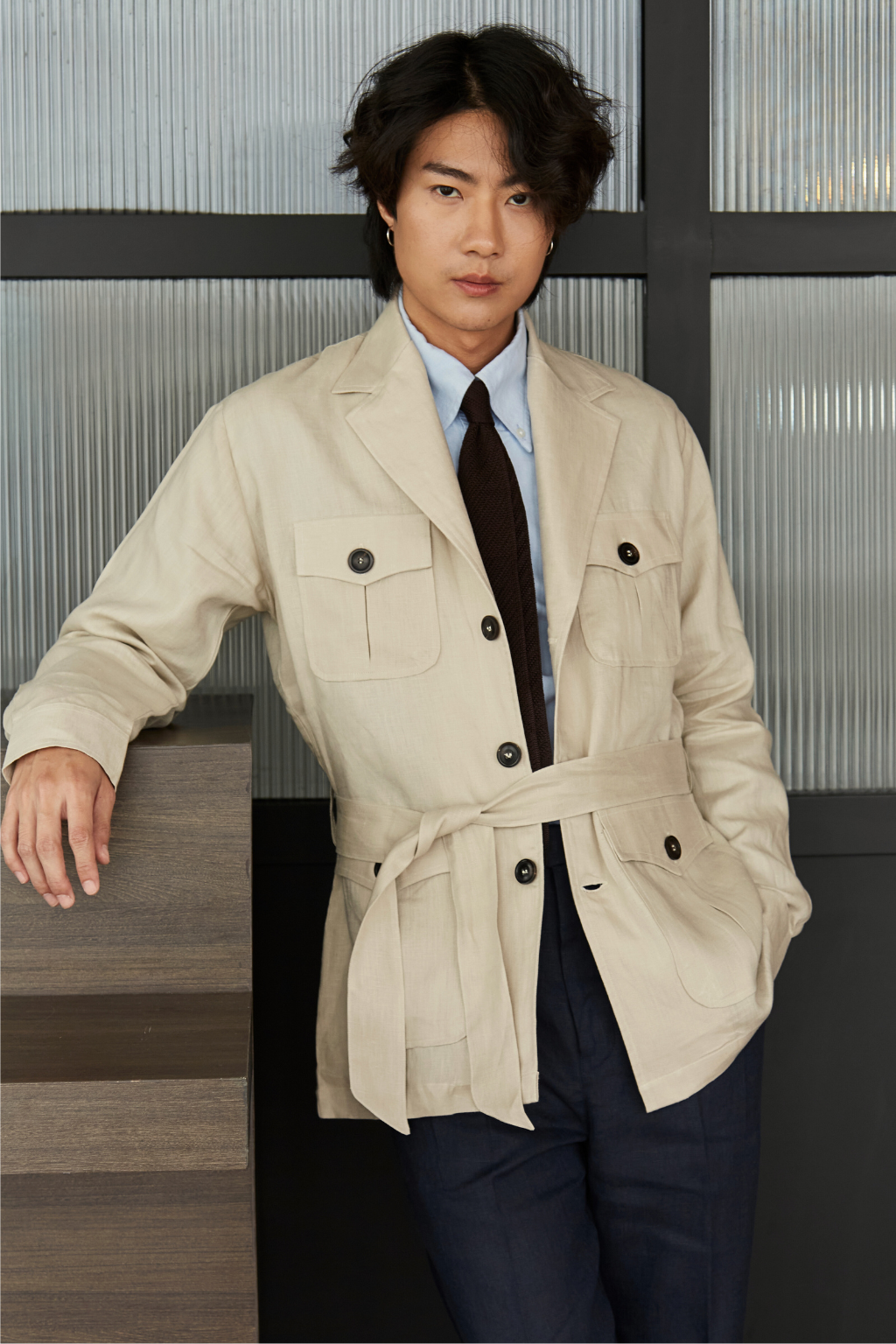 The Rimm Bkk - Linen Safari Jacket III Beige เสื้อแจ็คเก็ตซาฟารี สีเบจ