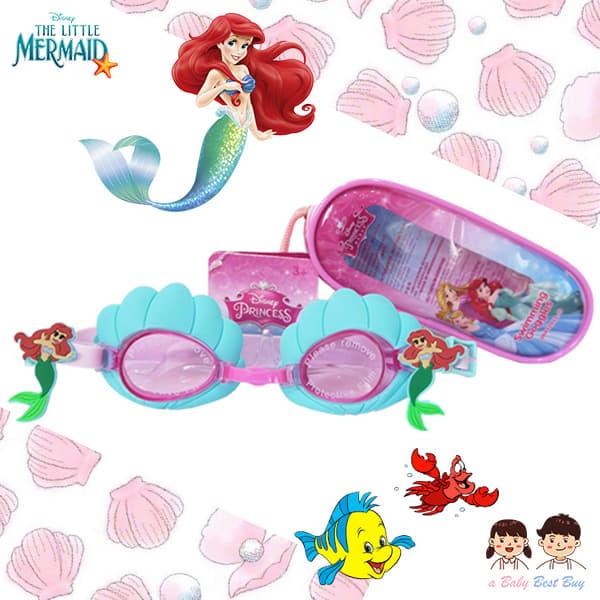 Disney Ariel SWIM GOGGLES ป้องกันแสง UV แว่นตาว่ายน้ำ ลายแอเรียล แว่นว่ายน้ำเด็ก Disneyแท้