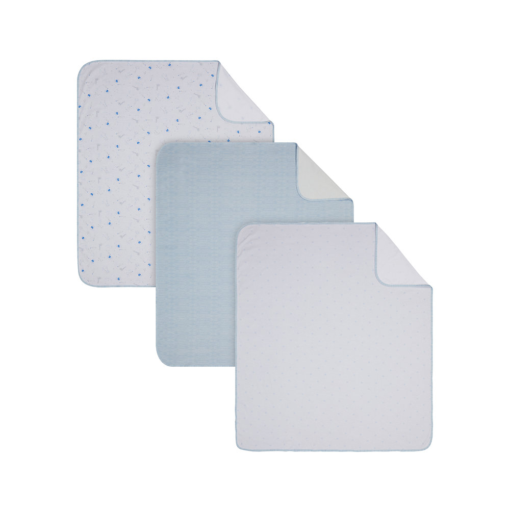 ผ้าห่มเด็ก ผ้าเจอร์ซี่ mothercare my first blue jersey blankets 3 pack UA151 Mothercare