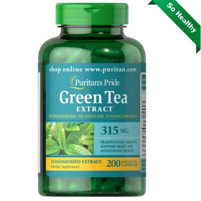 Puritan Green Tea Extract 315 mg / 200 Capsules สารสกัดจากชาเขียว