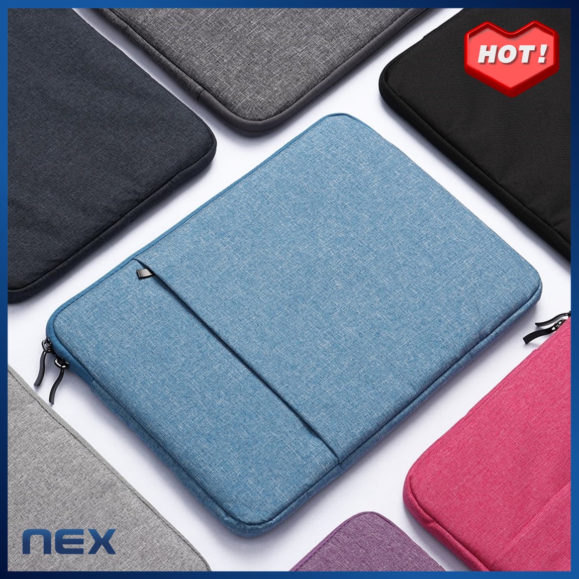 NEX กระเป๋าโน๊ตบุ๊ค soft case เคสโน๊ตบุ๊ค 10  11  13.3  14  15.6 นิ้ว  เคสMacbook Air Pro   ซองแล็ปท็อป ซองใส่ไอแพด ซองผ้าใส่แท็บเล็ต Laptop Bag Macbook Case