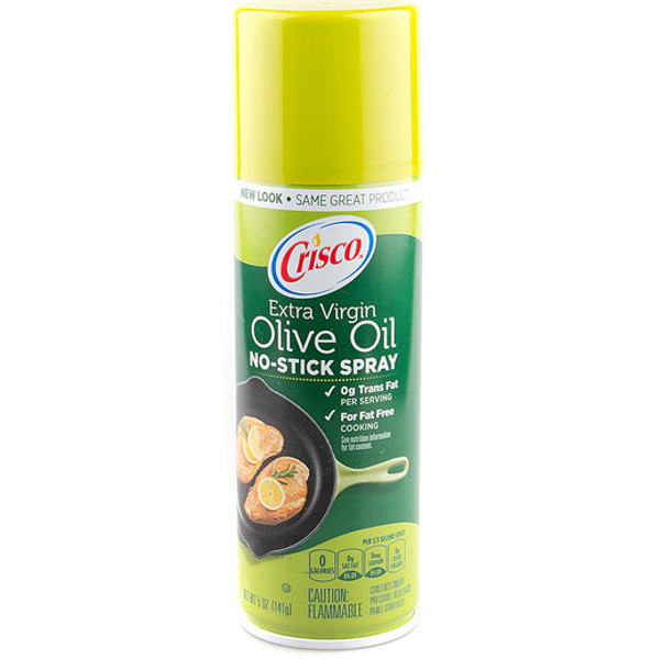 Crisco Extra Virgin Olive Oil No-Stick Spray 141ml. คริสโก้ สเปรย์ น้ำมันมะกอก กระป๋อง แคลอรีต่ำ