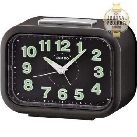 SEIKO นาฬิกาปลุก Quiet Sweep (Snooze) มีไฟ เสียงกริ่ง รุ่น QHK026K -สีดำ