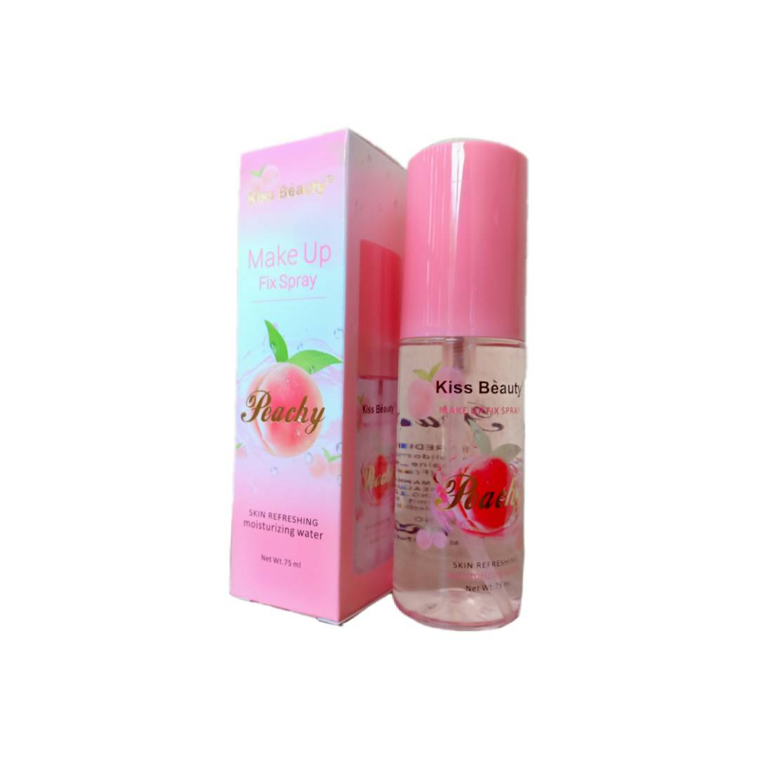 Kiss Beauty Make Up Fix Spray Peach เพิ่มความชุ่มชื่น ผิวอิ่มน้ำ 75ml. ( 1 ขวด )