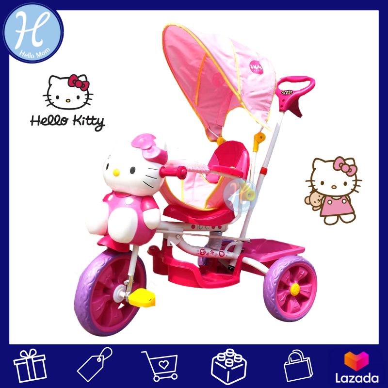 Hellomom รถจักรยานสามล้อคิตตี้   Tricycle Hello Kitty ได้มาตรฐานปลอดภัย มี มอก. เหมาะสำหรับเด็กตั้งแต่1 ปีขึ้นไป