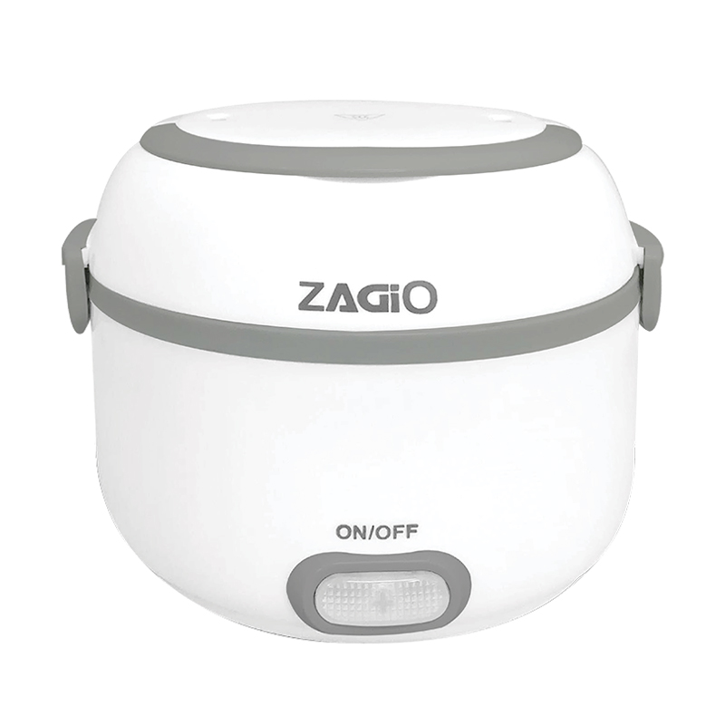 ZAGIO ปิ่นโตอุ่นอาหารไฟฟ้า 2 ชั้น รุ่น ZG-3152 ความจุ 0.8 ลิตร สีขาว - เทา