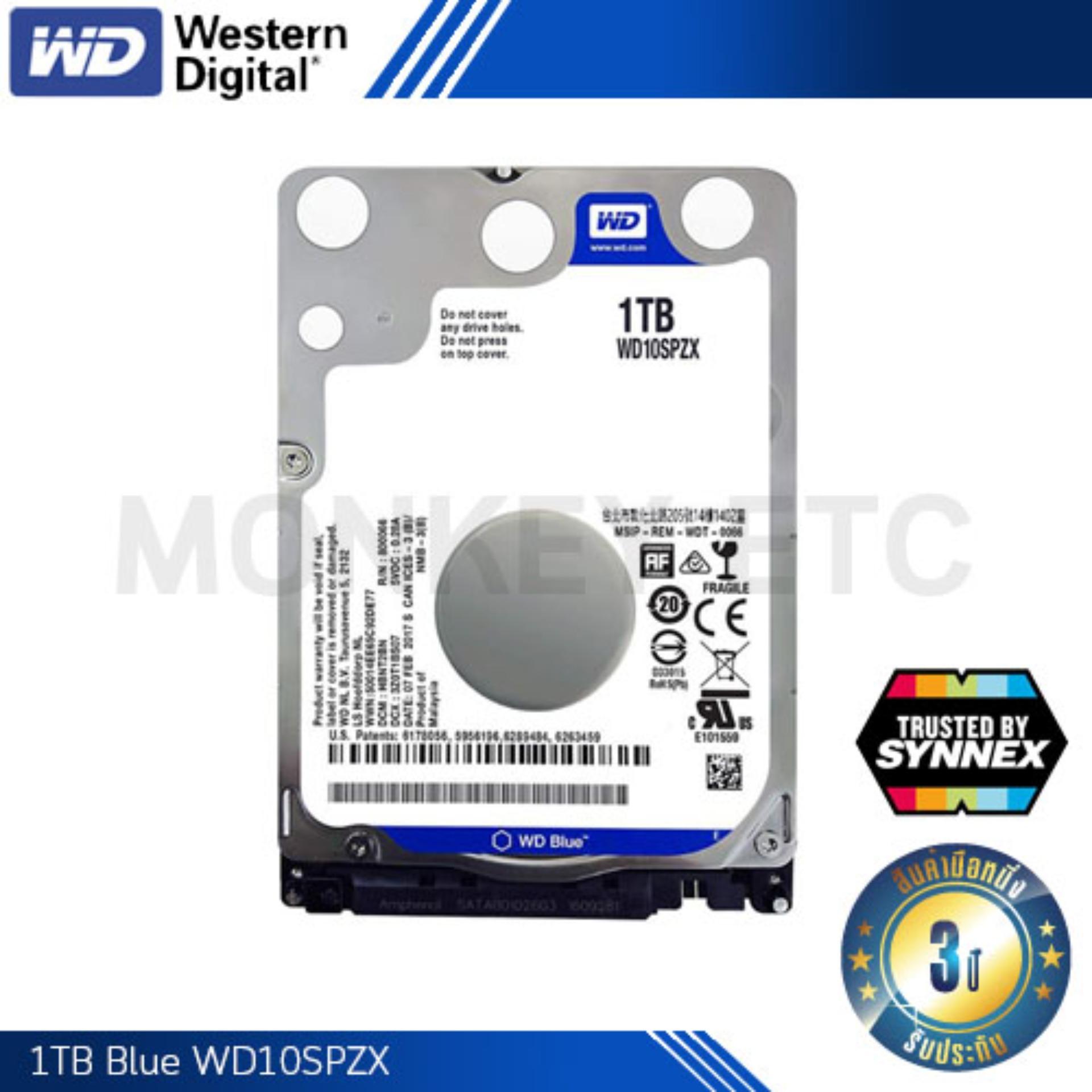 HDD (ฮาร์ดดิสก์) WD 1.0TB BLUE NOTEBOOK (WD10SPZX) By Synnex