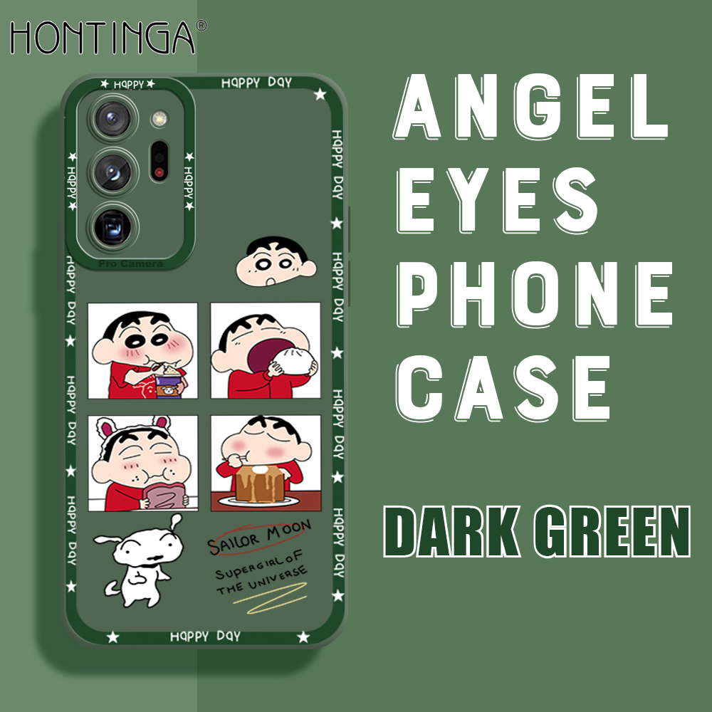 Hontinga Casing Case For Samsung Galaxy Note 20 Note20 Ultra Case Chibi Maruko Crayon Square Soft Silicone Full Cover Camera Protection Shockproof Rubber Cases Back Cover Phone Casing Softcase For Boys Girls