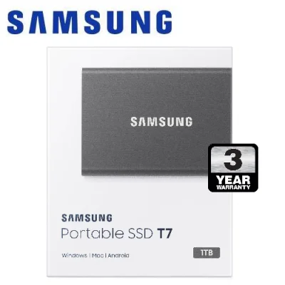 Samsung 1TB T7 Portable SSD USB3.2 (Gray)