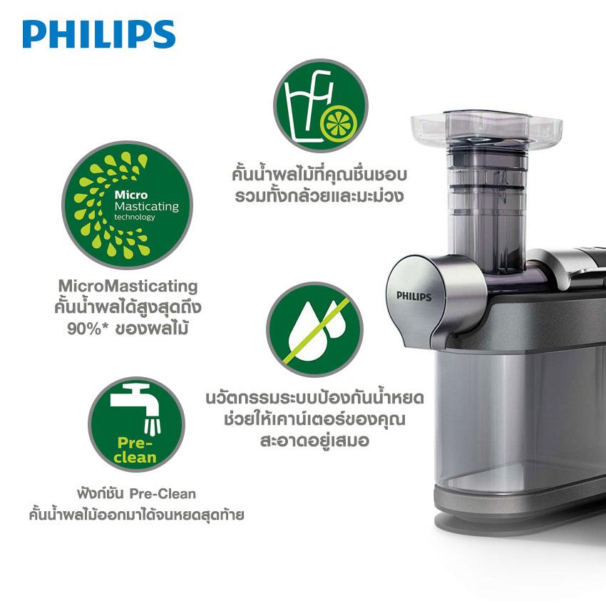 ราคา Philips Cold Press Juicer (HR1947/30) เครื่องสกัดน้ำผักผลไม้