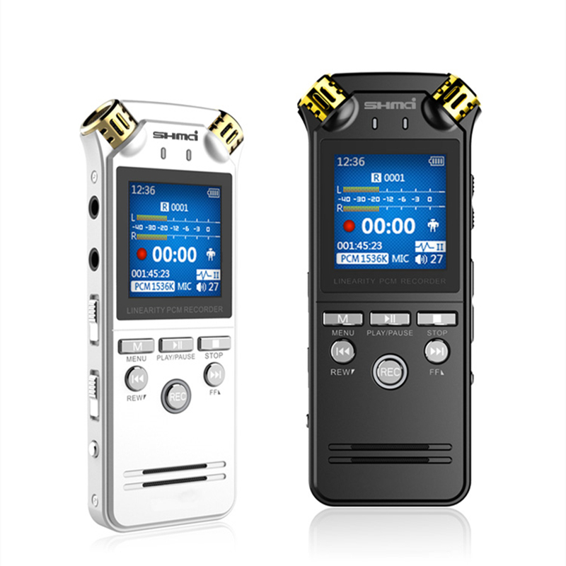Shmci D50 Professional 1536Kbps เครื่องบันทึกเสียงดิจิตอลเครื่องอัดเสียงเครื่องอัดเสียงมินิ ADC การควบคุมเสียงรบกวนเครื่องบันทึกเสียง MP3 Player-Built-In 8GB 16GB