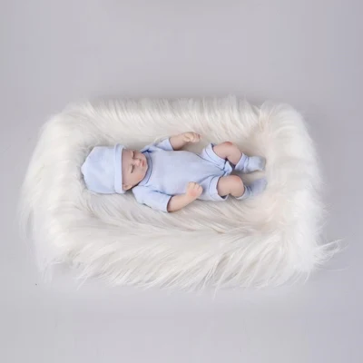 Newborn Baby Monthly Growth Milestone Background Photo Blanket Fake Fur Rug Blankets Plush Photography Background Props