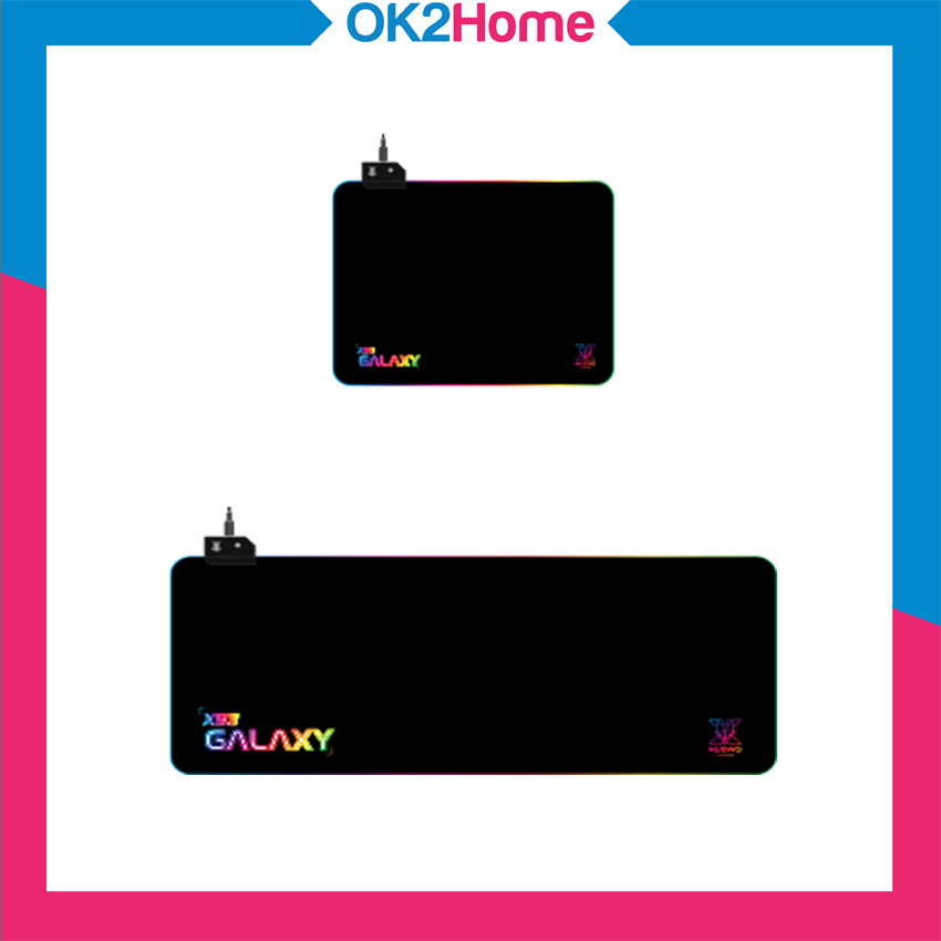 Nubwo X93 Galaxy Gaming Mouse pad แผ่นรองเมาส์มีไฟ ขนาด L / XL
