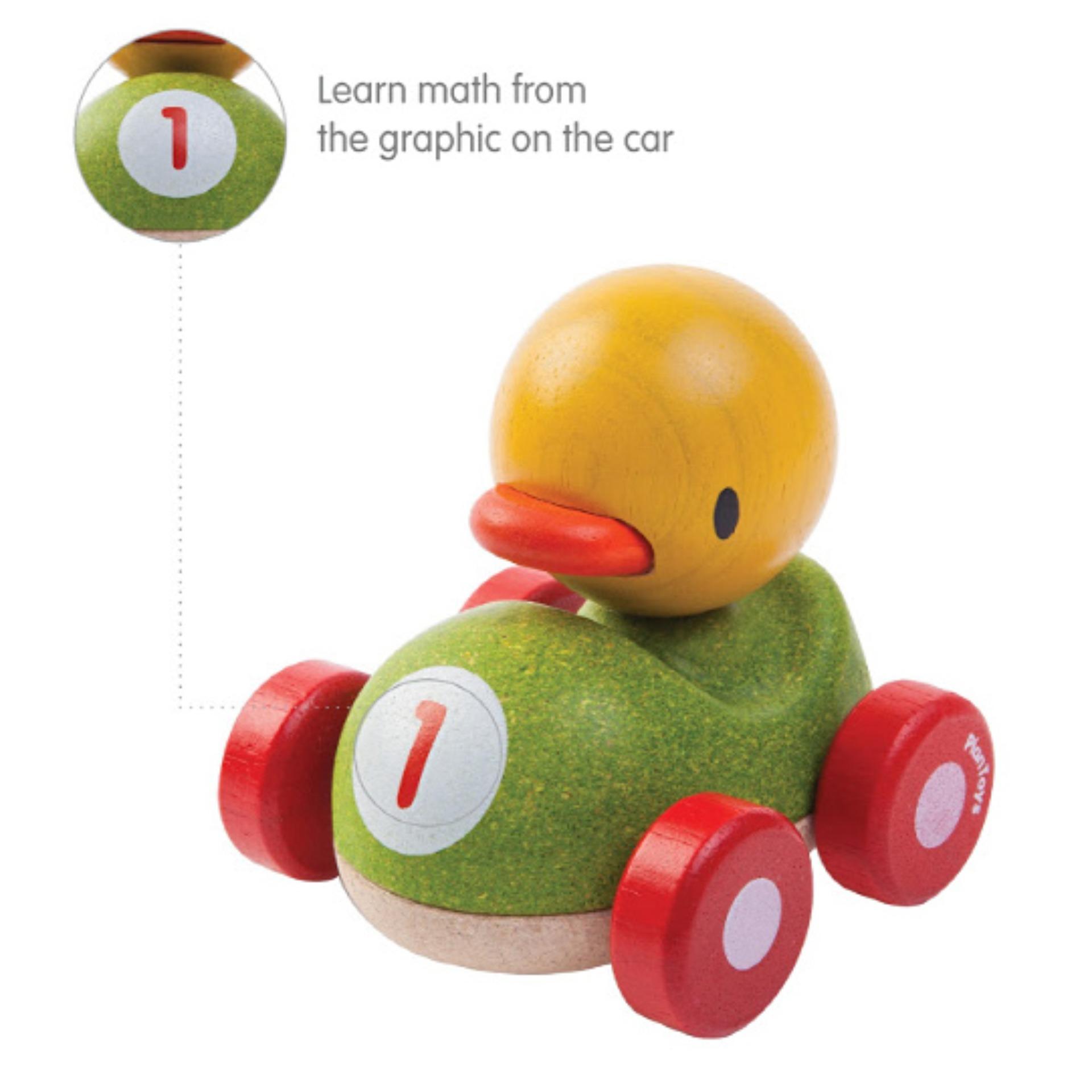 PlanToys Duck Racer ของเล่นไม้รถแข่งเป็ดน้อย ของเล่นเด็ก 12 เดือน