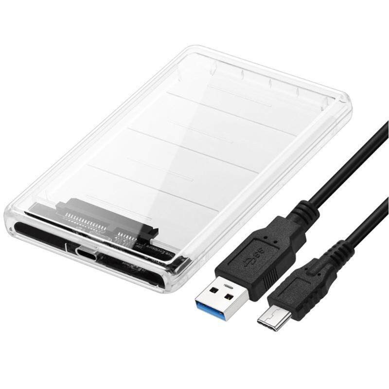 For WIN 10 2.5inch USB 3.0 USB 3.1 Type-C SATA Hd Box SSD HDD Hard Disk Drive External HDD Enclosure Transparent Case Tool Free