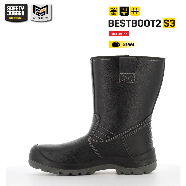 [รับประกัน 3 เดือน] Safety Jogger รุ่น BESTBOOT2 S3 รองเท้าบู้ทหนังเซฟ
