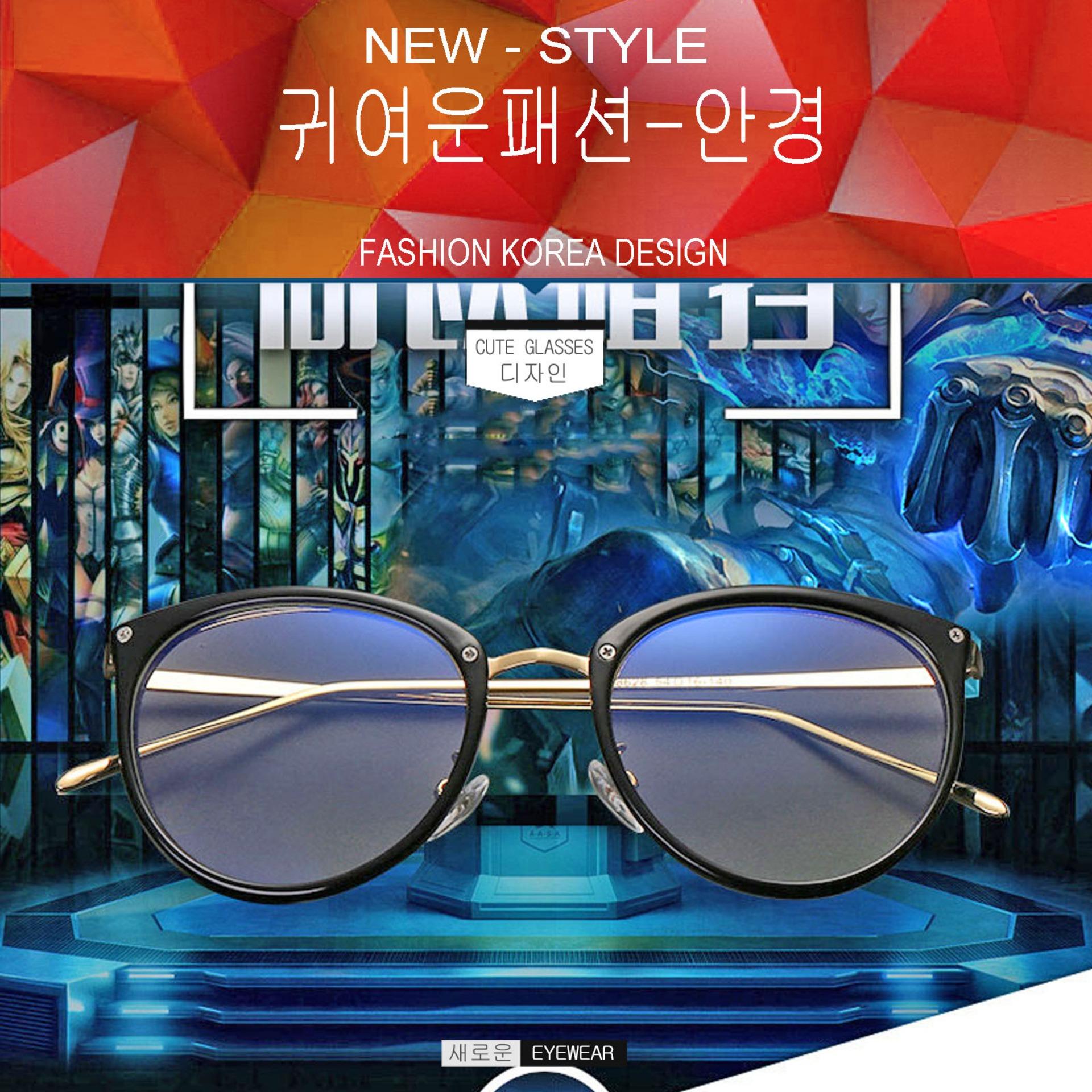 แว่นตาเกาหลี Fashion แว่นตา รุ่น 8628 กรอบแว่นตา Eyeglass frame ( สำหรับตัดเลนส์ ) ทรงสปอร์ต วัสดุ สแตนเลสสตีล หรือเหล็กกล้าไร้สนิม Stainless Steel ขาข้อต่อ Spectacles EyewearTop Glasses