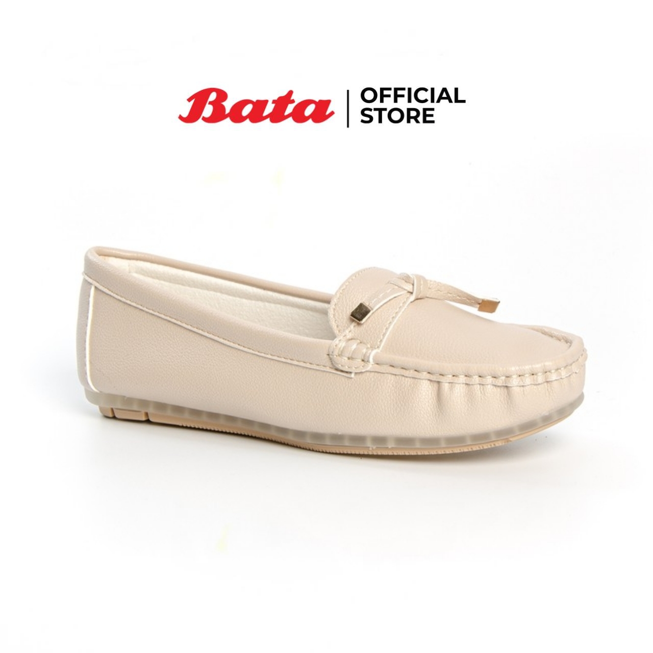 Bata LADIES CASUAL MOCCASINE รองเท้าคัทชู ส้นแบน รองเท้าลำลอง แฟชั่นหญิง แบบสวม สีเบจ รหัส 5519142 Ladiesflat B8 WFS