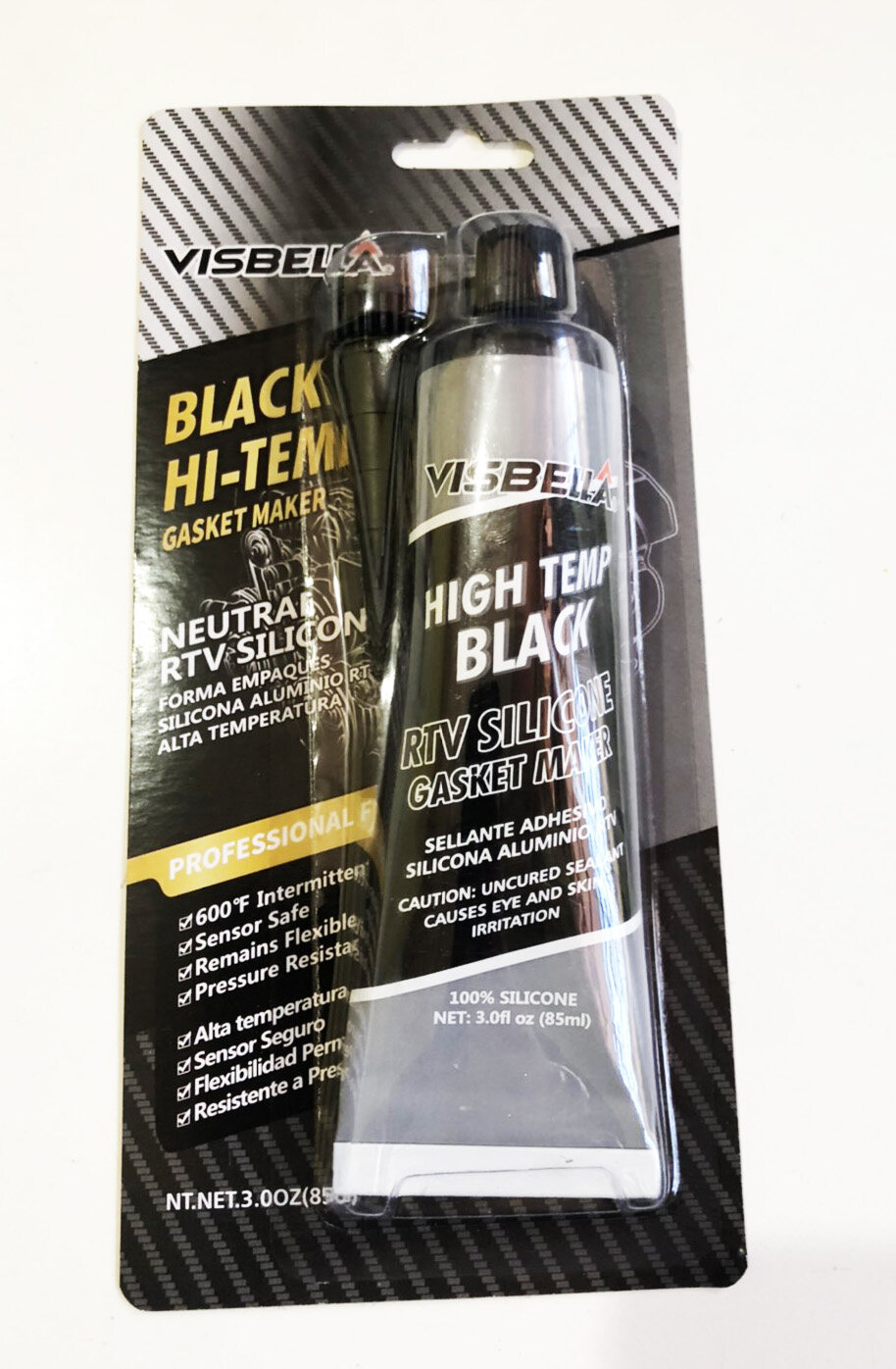 VISBELLA High Temp Black RTV Silicone Gasket Maker 85ml กาวปะเก็นซิลิโคน ดำ กาวซิลิโคน กาวดำทาประเก็น กาวทาปะเก็น