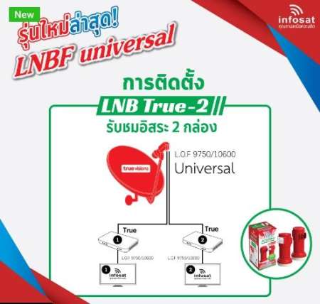 หัวรับสัญญาณ LNB infosat ku-band universal รุ่น( true-2)