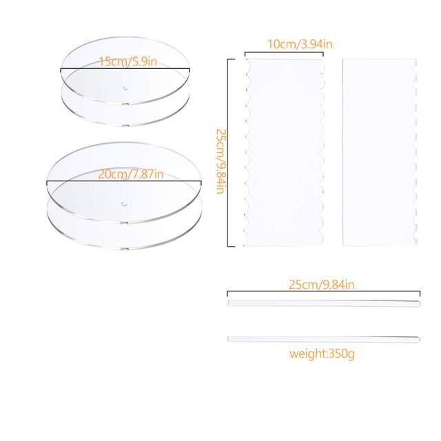 Transparent Acrylic Disc For Cake Decoration Supplies Set With
