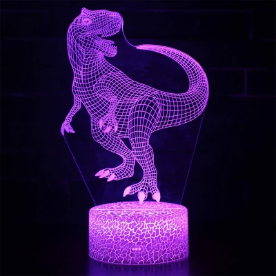 3D Dinosaur LED Night Light For Child Bedroom Decor 16 Changing Colour Touch Remote Control LED Table Desk Lamp Creative Gift 30