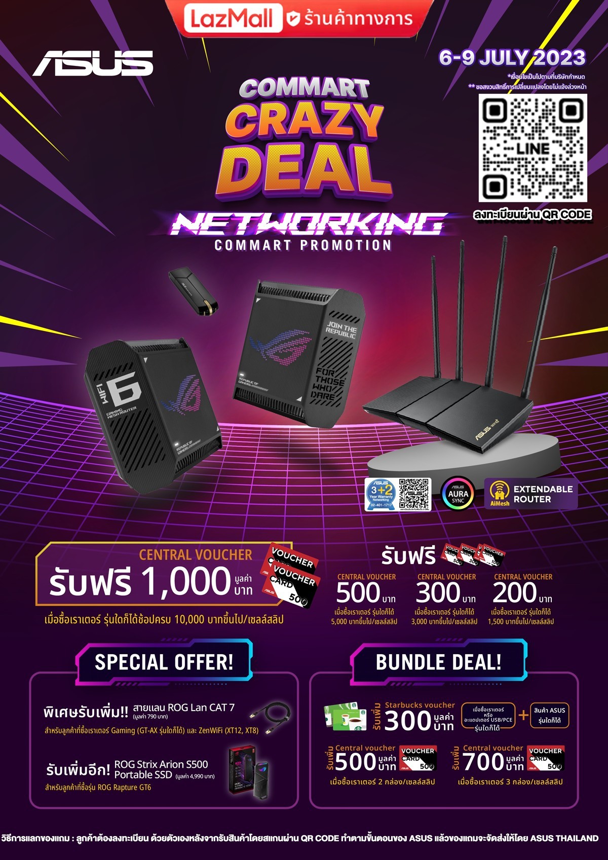  0 10 central voucher 500 asus router tuf ax6000